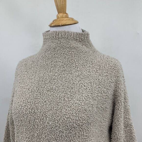 Tahari Sweater Womens XS Extra Small Putty Boucle High Low Mock Neck Pullover - Picture 3 of 13
